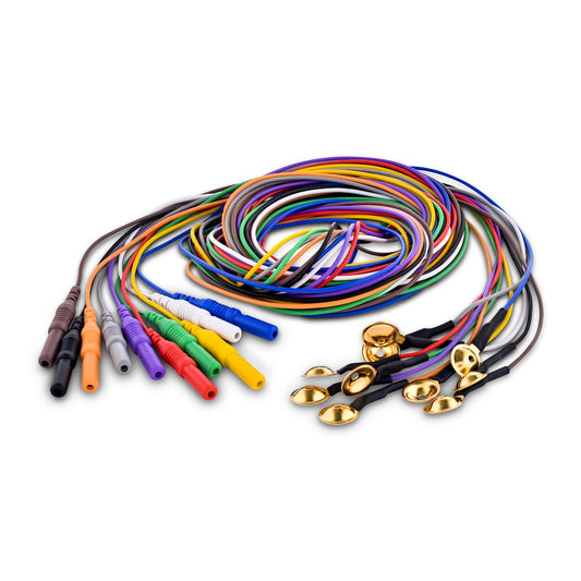 GoldSelect™ Disposable Gold Disc / Cup Electrode - 4 ft. / 5 ft. / 6 ft. / 10 ft. Wires