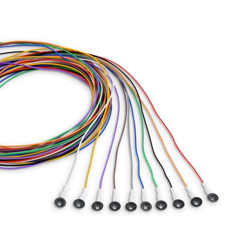 Disposable 6mm AgCl Deep Cup Electrodes, 2.5m, 10/Pack