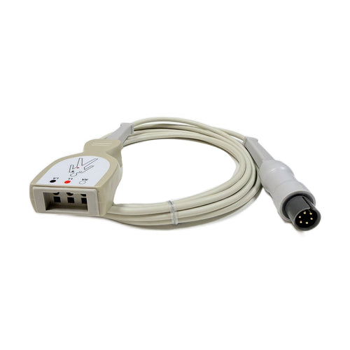 3 Ld Twin Pin to AAMI ECG Patient Cable,10'