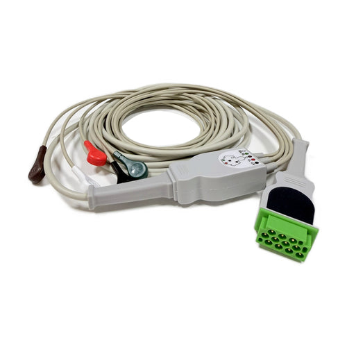 5 Lead ECG Cable, Molded Lead to GE, Snap
