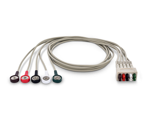 GE Multi-Link® Compatible Reusable 5-Lead ECG, Pinch, 29", AHA