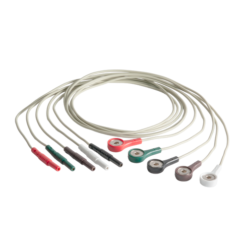 Reusable 5-Lead Safety DIN to Snap Leadset, 29", AHA