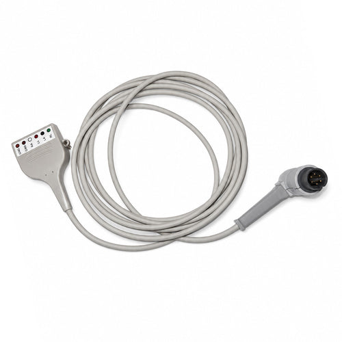 Zoll® Compatible Reusable 5-Lead AAMI 6-Pin to LWS® Universal Cable, 90°