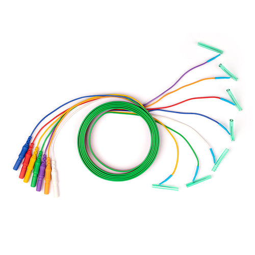 Color-Coded Bent Subdermal Needle Electrode Set, 27GA, 12mm, 2.5m (8ft) — Box of 20